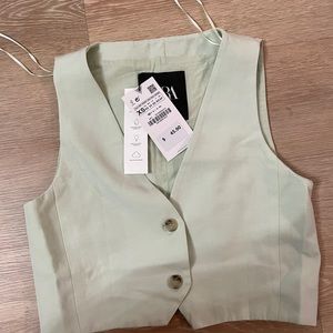 Zara mint green vest - XS new with tags